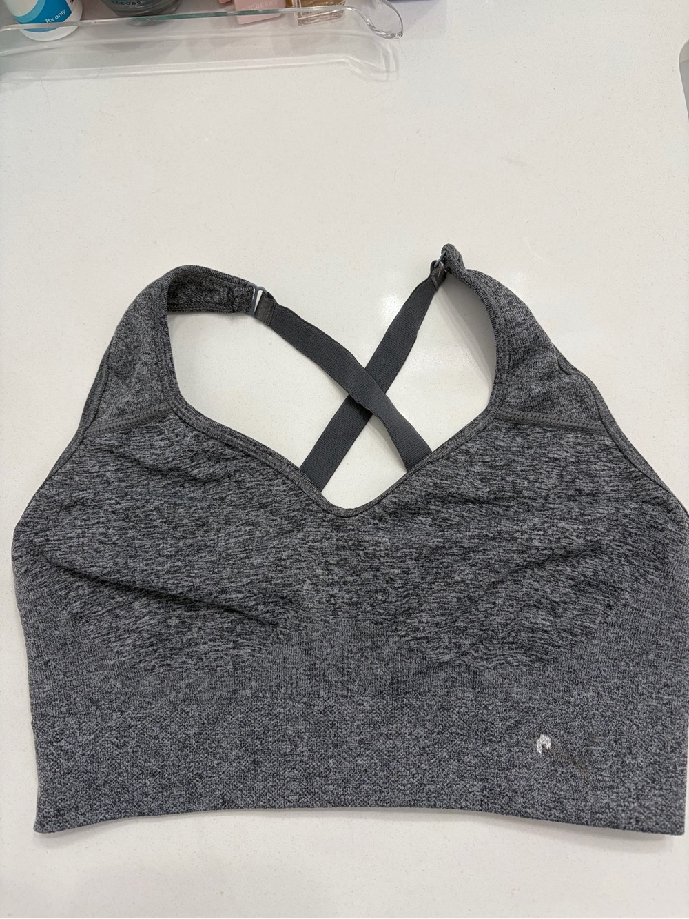 Puma Gray Heather Crisscross Sports Bra